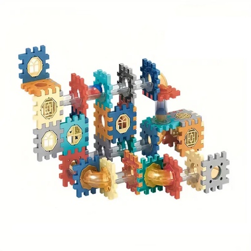 Set de Constructie 76 Piese cu Tuburi si Bile pentru Copii 3+ ani, Blocuri de Asamblat DIY, Multicolor