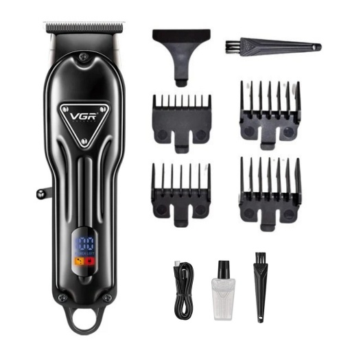 Aparat de tuns fara fir, VGR V-298, cu 4 distantiere, afisaj LED, acumulator 1500mAh, Negru