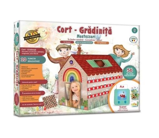 Cort pentru Copii, model Gradinita Montessori, 10 functii educative, cantece si povesti, 3 ani+