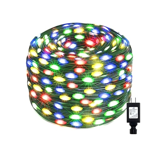 Instalatie LED Liniara, pentru Craciun, 400 LED-uri, 50m, Exterior-Interior, IP44, Jocuri de Lumini, 4 Culori