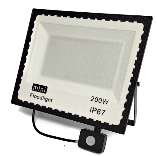 Proiector halogen LED 200W, 1400lm, cu senzor de miscare, rezistent la apa