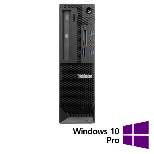 Workstation Refurbished Lenovo ThinkStation E32 SFF Intel Quad Core i5-4670 3.4 - 3.8GHz 16GB DDR3 SSD 256GB SATA Intel Integrated HD Graphics 4600 + Windows 10 Pro