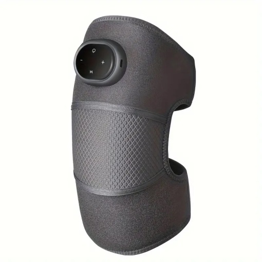 Aparat Masaj Genunchi, Cot și Umăr 3-în-1, cu Încălzire 45–65°C, Vibrații, Compresie, Wireless, USB-C, Control Tactil, Gri