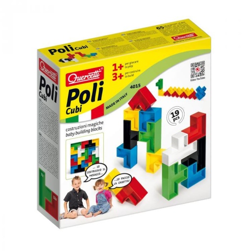 Cuburi de construit Poli Cubi Quercetti, 19 piese