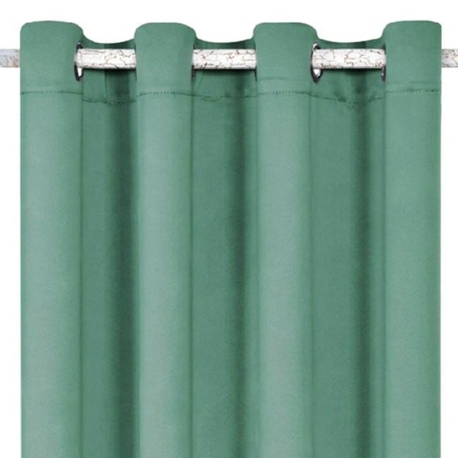 Draperie decorativa, tip blackout - nu lasa lumina sa treaca, cu inele, 140x260 cm , verde