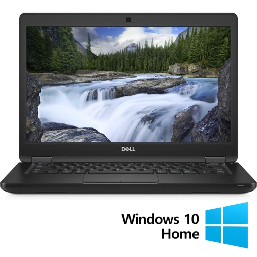 Laptop Refurbished Dell Latitude 5490 Intel Core i5-8350U 1.70GHz 8GB DDR4 256GB SSD 14 Inch HD Webcam + Windows 10 Home