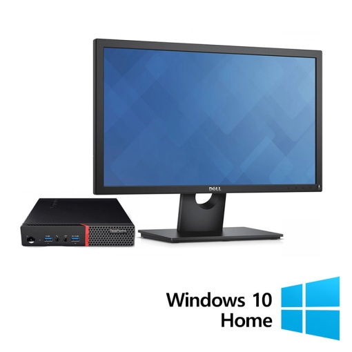 Pachet Calculator Refurbished Lenovo ThinkCentre M700 Mini PC Intel Core i5-6400T 2.20 - 2.80GHz 8GB DDR4 256GB SSD + Monitor 22 Inch + Windows 10 Home