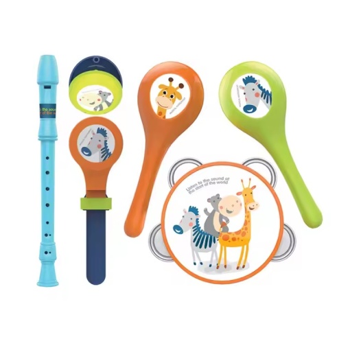 Set cu 6 instrumente muzicale pentru copii 3 ani+, plastic, multicolor