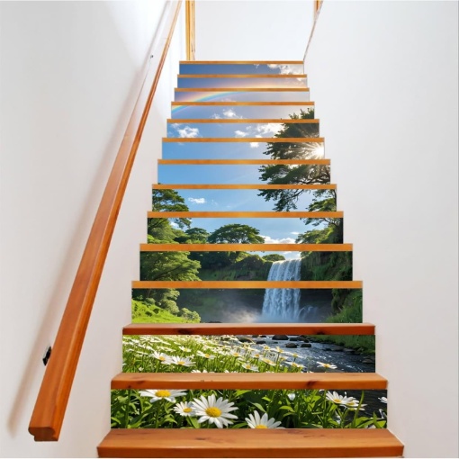 Sticker decorativ pentru scari interioare print autoadeziv de inalta rezolutie dimensine 200 x 124 cm cod: AVX-STAIRS-18