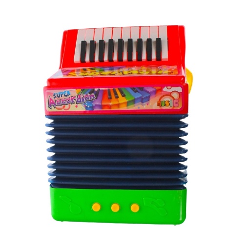 Acordeon pentru copii de 3 ani+, cu baterii, manual sau automat, 20x10x28 cm, multicolor