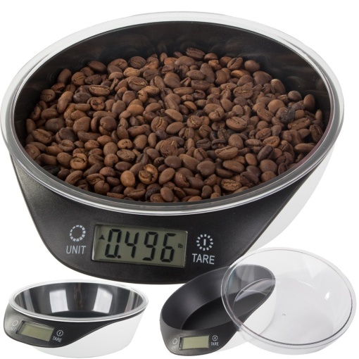 Cantar digital de bucatarie, tip bol, TYL-301C, 0-5kg, precizie 1g, negru-alb