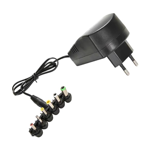 Incarcator universal, cu 6 conectori, 24W, 3A, 3V - 12V, 8x5x3.4 cm, Negru