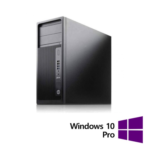 Workstation Refurbished HP Z240 Tower Intel Xeon Quad Core E3-1245 V5 3.50 - 3.90GHz 16GB DDR4 SSD 256GB DVD-RW nVidia Quadro K2200D/2GB + Windows 10 Pro