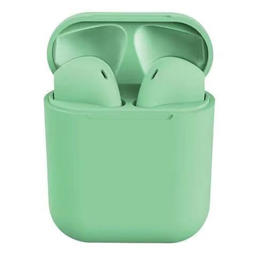 Casti bluetooth fara fir, inear, i12 TWS verde