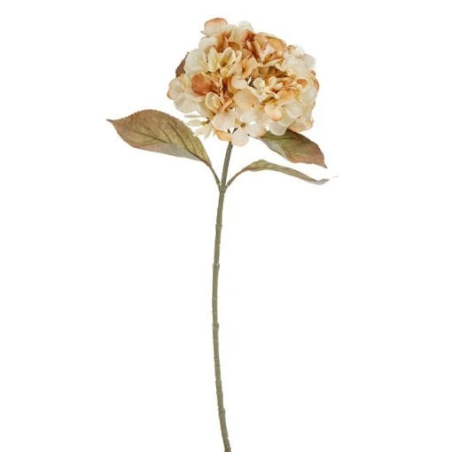 Hortensie artificiala, cu tulpina lunga , in culori calde, 66 cm, roz/bej