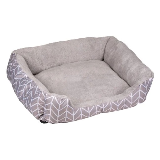 Pat pentru caini, cu strat exterior rezistent la apa, dimensiuni 61x45x19cm, gri