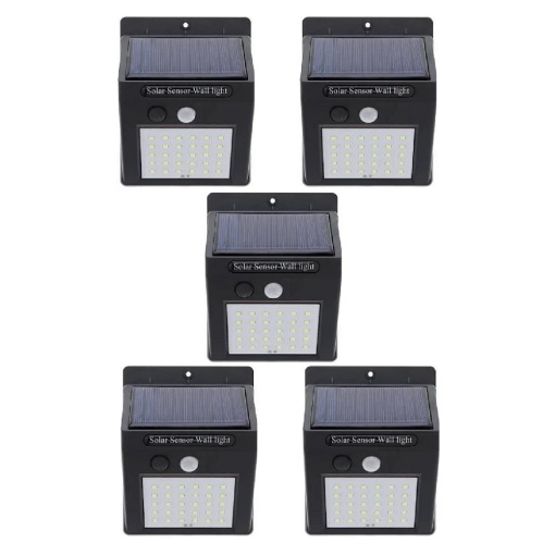 Set 5 Lampi Solare BRIGHT 30 LED cu Senzor de Miscare si Lumina 1 Mod ILUMINARE