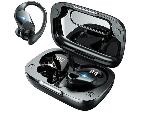 Casti wirelessm Bluetooth 5.1, Afisaj Digital, Noise cancelling, Baterie 650mAh, Autonomie 36h, Negru