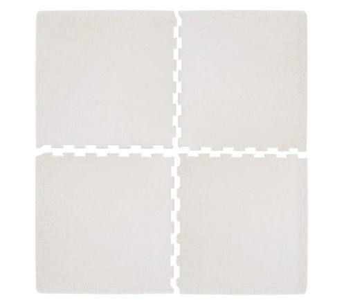 Covoras - Puzzle Modular, 3 ani+, 60x60x1.5cm - 4buc, alb