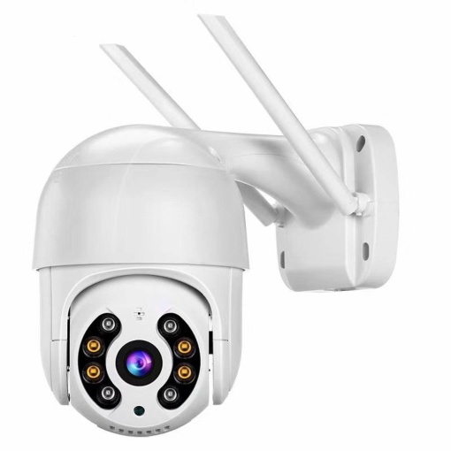 Mini camera de supraveghere WiFi, 2MP, HD, rotire, comunicare bidirectionala, senzor miscare si urmarire automata, alba