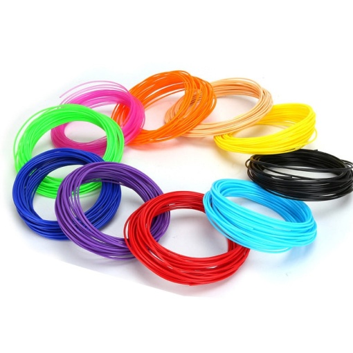 Set 10 filamente - rezerve pentru creion 3D, PLA 1.75mm, 50 metri, multicolore, universale