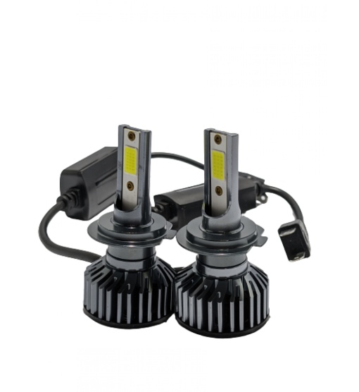 Set 2 Becuri LED H7 100W, F2 COB, Ventilator Slim, Canbus - Lumină Albă Rece 6000K