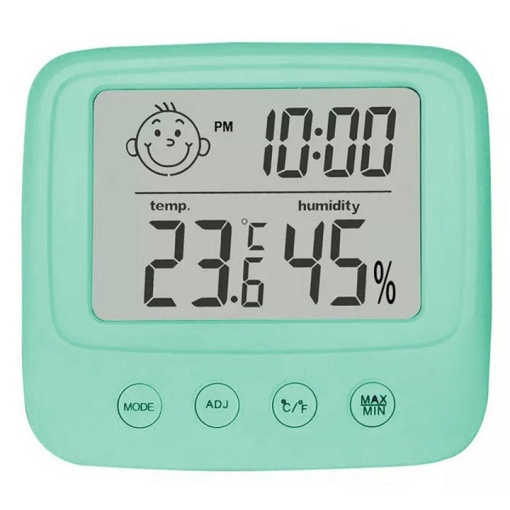 Termometru si higrometru de camera, LCD digital, compact, verde