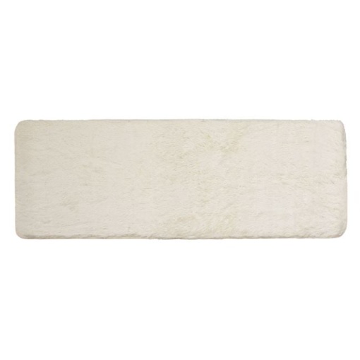 Covoras decorativ pentru hol, cu aspect de blanita cu fire lungi, interior cu suprafata antiderapanta, 160x60 cm, alb