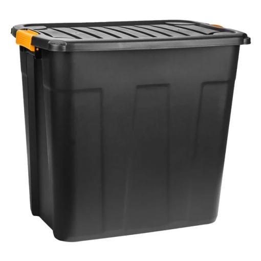 Cutie de depozitare, de rezistenta inalta, din plastic, capacitate 85L, negru
