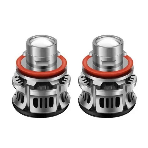 Set 2 becuri V6 auto, laser LED H11, 100W, 6000k, lumina alb-rece si flux luminos 5200 lumeni