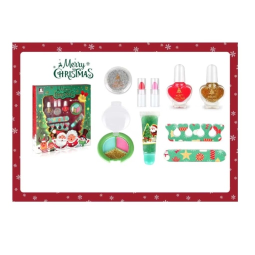 Set de machiaj si manichiura pentru fetite, cadou de Craciun, multicolor