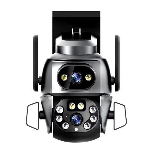 Camera de supraveghere duala CCTV, Andowl Q-S800, IP, Wi-Fi, 3mp+3mp PTZ, App Tuya, negru-gri