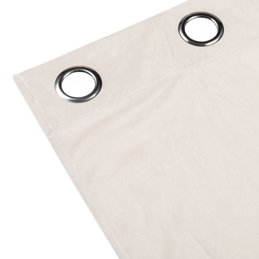Draperie decorativa, tip blackout - nu lasa lumina sa treaca, cu aspect de piele suede, cu inele, 140x260 cm, crem