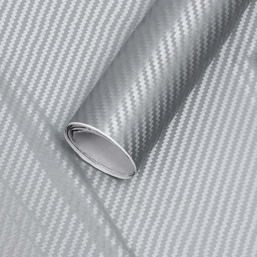 Folie colantare auto Carbon 3D - Argintiu (3m x 1 27m)
