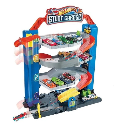Garaj Hot Wheels City cu 3 nivele, include o masina, 47x7.5x36cm, multicolor