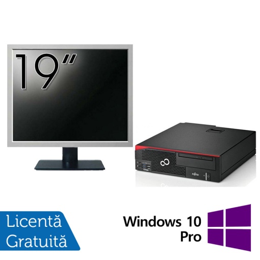 Pachet Calculator Fujitsu Esprimo D756 Desktop Intel Core i5-6500 3.20GHz 8GB DDR4 500GB SATA DVD-ROM + Monitor 19 Inch + Windows 10 Pro