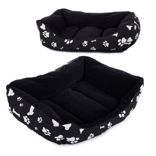 Patut pentru animale de companie, material textil moale, Dimensiune 62x48x15, negru