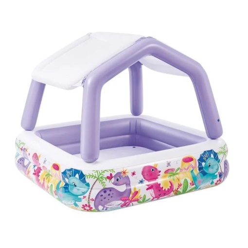 Piscina Acoperita ”Sun Shade” pentru Copii, capacitate 295 L, dimensiuni 157xx157x122 cm, violet-multicolor
