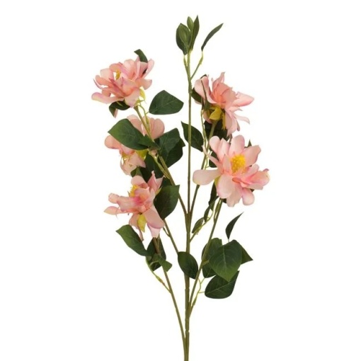 Flori artificiale cu tulpina inalta, cu flori roz si albe, 73 cm, roz/alb