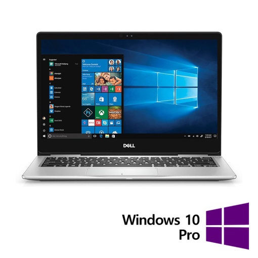 Laptop Refurbished Dell Inspiron 7380 Intel Core i7-8565U 1.80 - 4.60GHz 8GB DDR4 256GB SSD 13.3 Inch Full HD Webcam + Windows 10 Pro