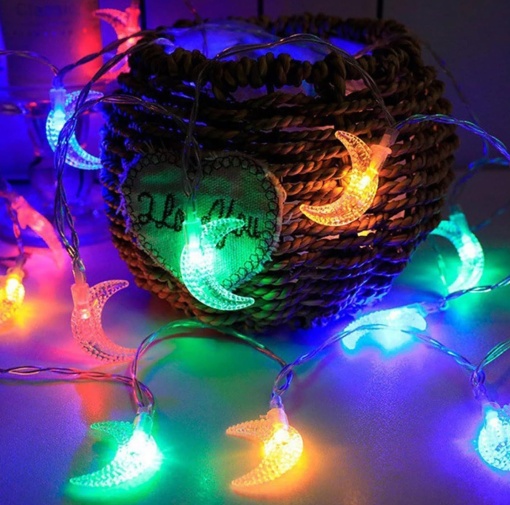 Set 2 Instalatii LED RGB, cu 50 Semilune Multicolore, 2x5m, 2x50 LED-uri