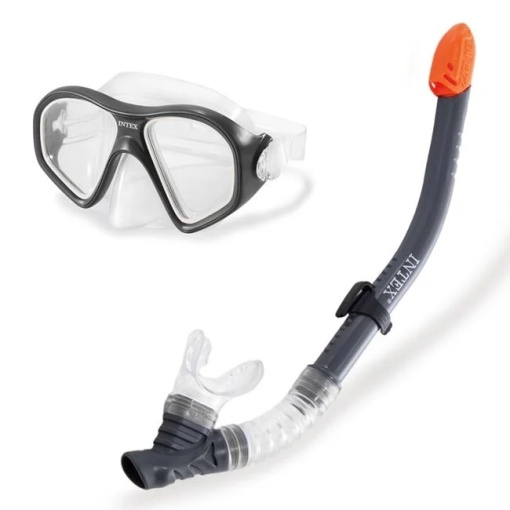 Set Masca si Tub pentru Snorkeling, Intex, Antracit