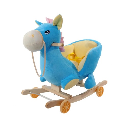 Balansoar Calut din Plus, cu Roti, pentru copii 10 luni+, Bleu/Roz
