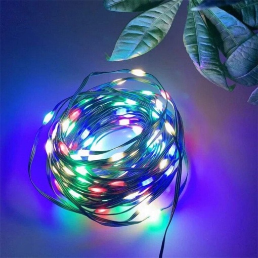 Instalatie LED Liniara, pentru Craciun, 160 LED-uri, 20m, Exterior-Interior, IP44, Jocuri de Lumini, 4 Culori