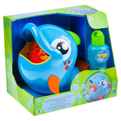 Jucarie pentru baloane de sapun, forma delfin, capacitate 236ml, albastru