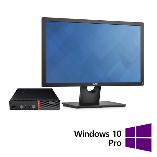 Pachet Calculator Refurbished Lenovo ThinkCentre M700 Mini PC Intel Core i5-6400T 2.20 - 2.80GHz 8GB DDR4 256GB SSD + Monitor 22 Inch + Windows 10 Pro