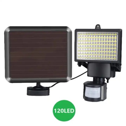 Proiector solar cu 120 LED, Putere 120W, Senzor de lumina/Miscare
