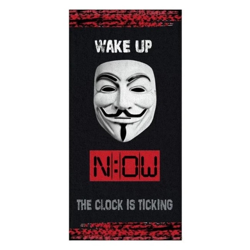 Prosop pentru Plaja, cu Model "Anonymous", 150x75cm, Negru