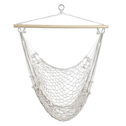 Scaun Leagan Suspendabil, din Macrameu, Ø100x120cm, Bej