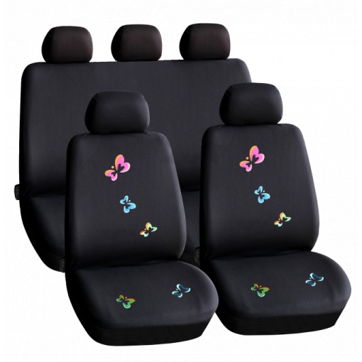 Set huse scaun auto ieftine Universale 9 piese model BUTTERFLY
